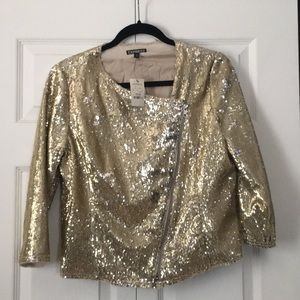 Gold sequin jacket from Express.